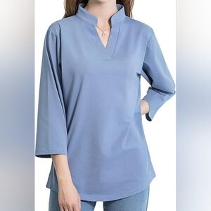 Elegant Light Blue Women's Blouse